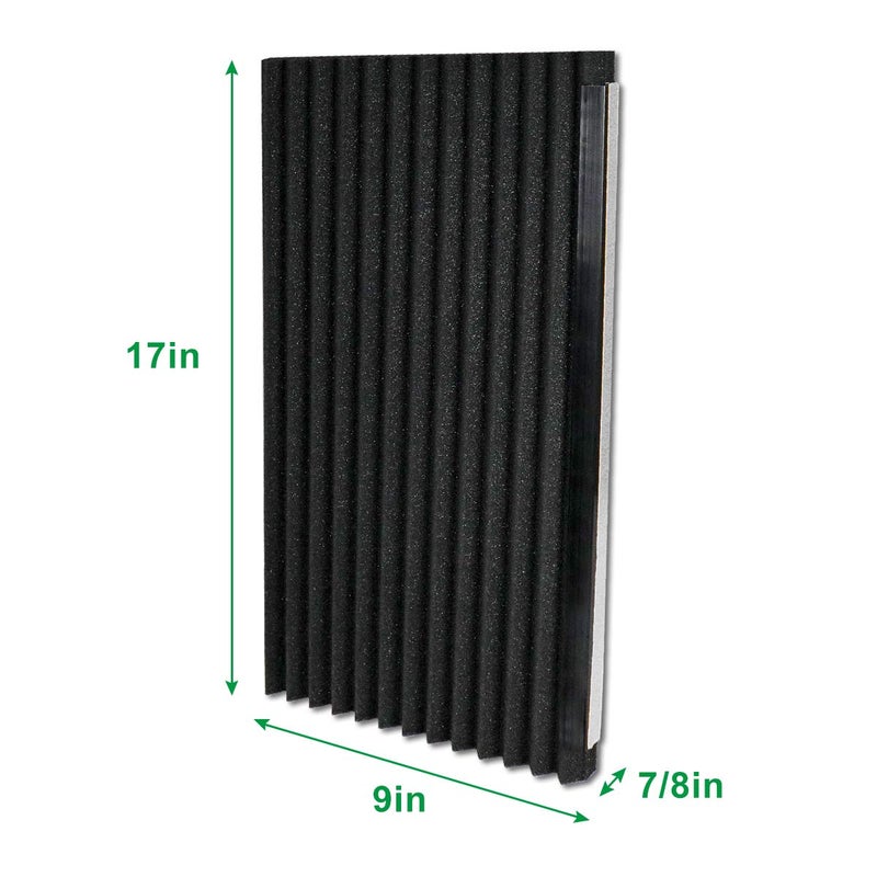 Forestchill Window Air Conditioner Insulation Foam Panels, 2 Pcs Indoor Window AC Side Foam Cover for Winter and Summer, 17 x 9 x 7/8 inch, Black - Image 2